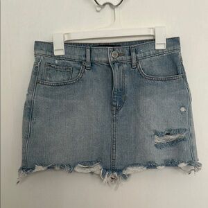 EXPRESS Distressed Denim Mini Skirt